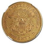 1865 $20 Liberty Gold Double Eagle AU-53 NGC CAC