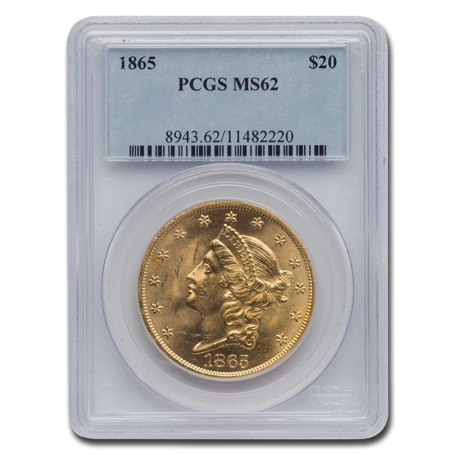 Buy 1865 $20 Liberty Gold Double Eagle MS-62 PCGS | APMEX