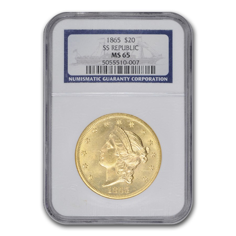 Buy 1865 $20 Liberty Gold Double Eagle MS-65 NGC (SS Republic) | APMEX