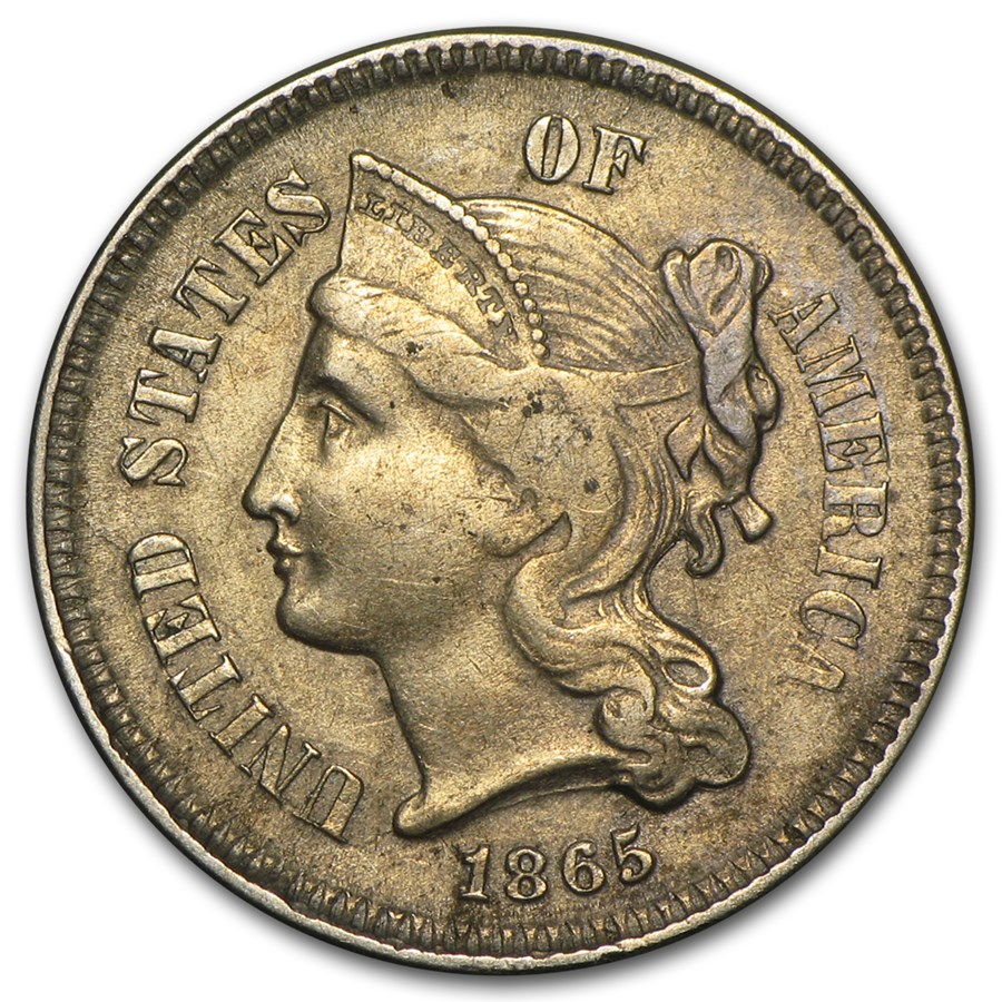 1865 3 Cent Nickel VF