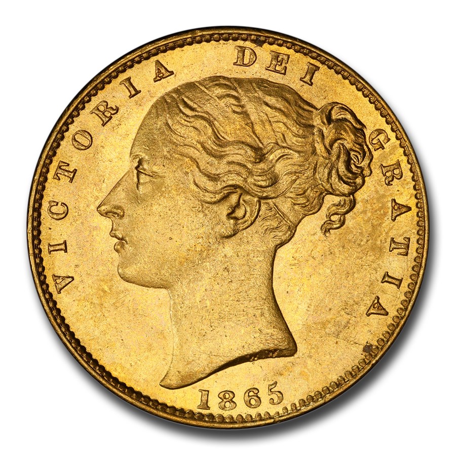 1865 Great Britain Gold Sovereign Victoria MS-64 PCGS