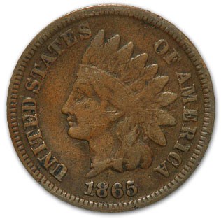 Buy 1865 Indian Head Cent Fancy 5 VG | APMEX