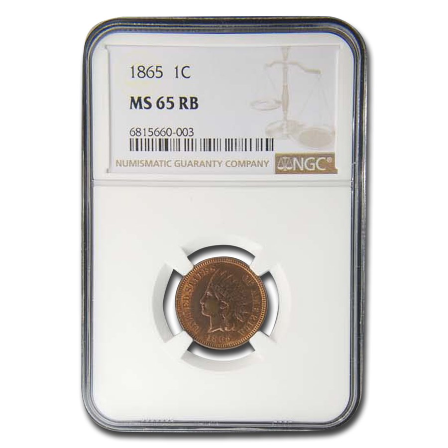 1865 Indian Head Cent MS-65 NGC (Red/Brown)