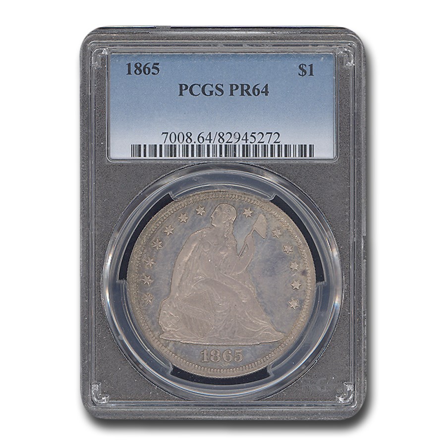 Buy 1865 Liberty Seated Dollar Pr-64 Pcgs 