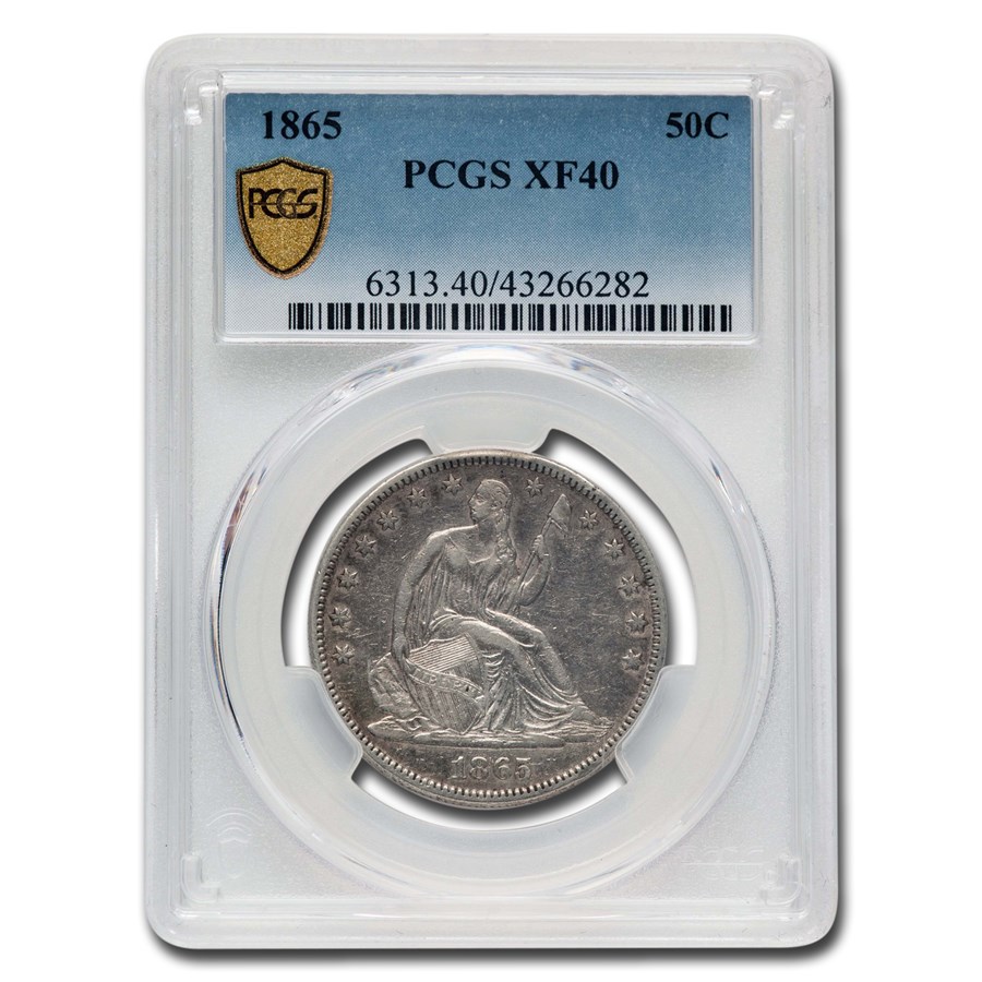 1865 Liberty Seated Half Dollar XF-40 PCGS