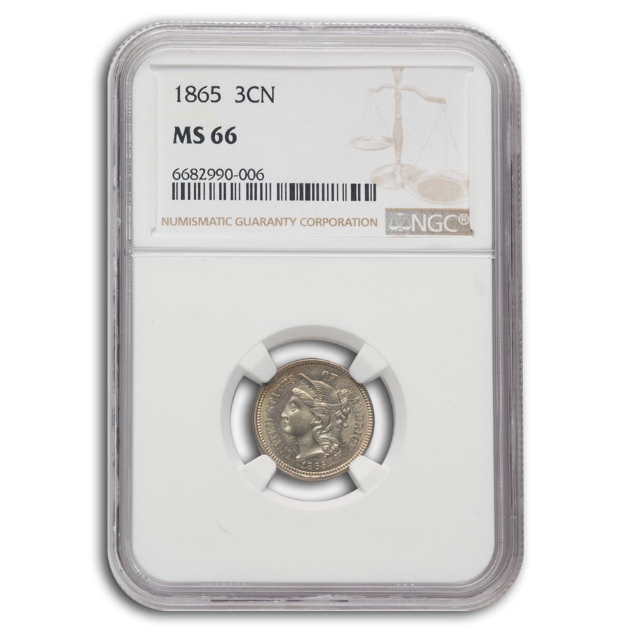 1865 Three Cent Nickel MS-66 NGC