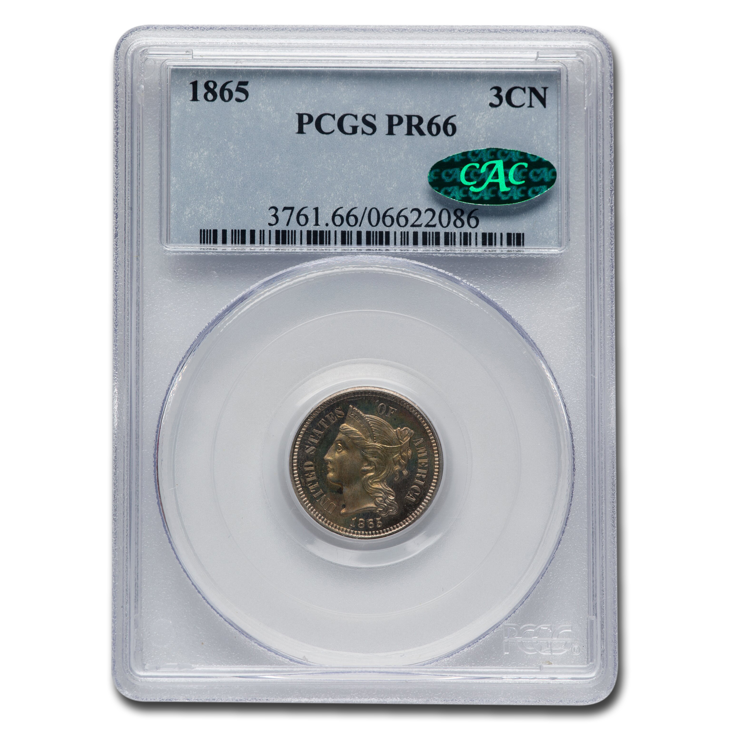 Buy 1865 Three Cent Nickel PR-66 PCGS CAC | APMEX