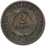 1865 Two Cent Piece Fine