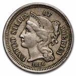 1866 3 Cent Nickel VF