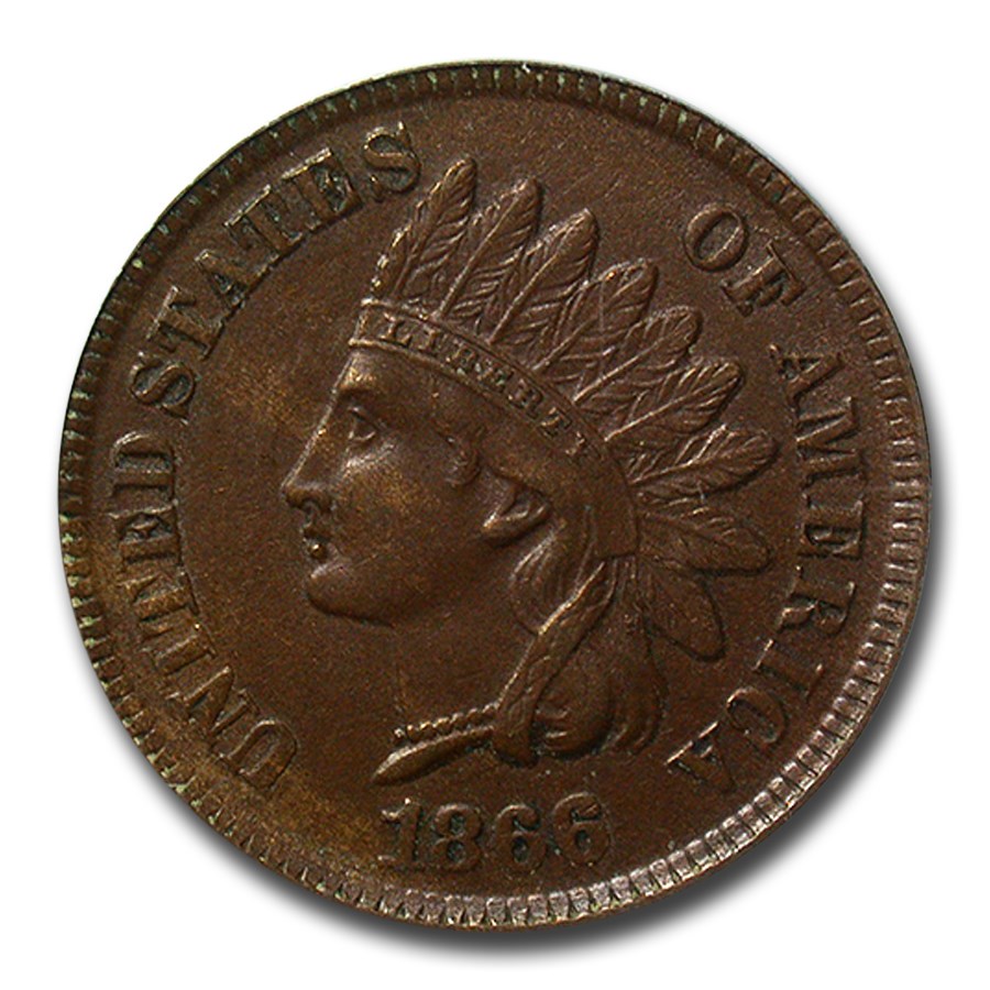 1866 Indian Head Cent AU-58 PCGS