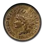 1866 Indian Head Cent MS-65 NGC (Red/Brown)