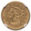 1866-S $2.50 Liberty Gold Quarter Eagle AU-53 NGC