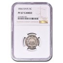 1866 Shield Nickel PF-67 Cameo NGC (Rays)