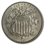 1866 Shield Nickel w/Rays AU