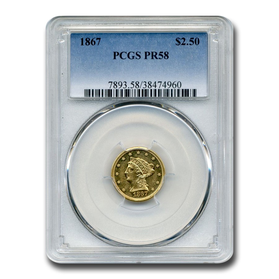 Buy 1867 $2.50 Liberty Gold Quarter Eagle PR-58 PCGS | APMEX