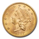 1867 $20 Liberty Gold Double Eagle MS-63 PCGS