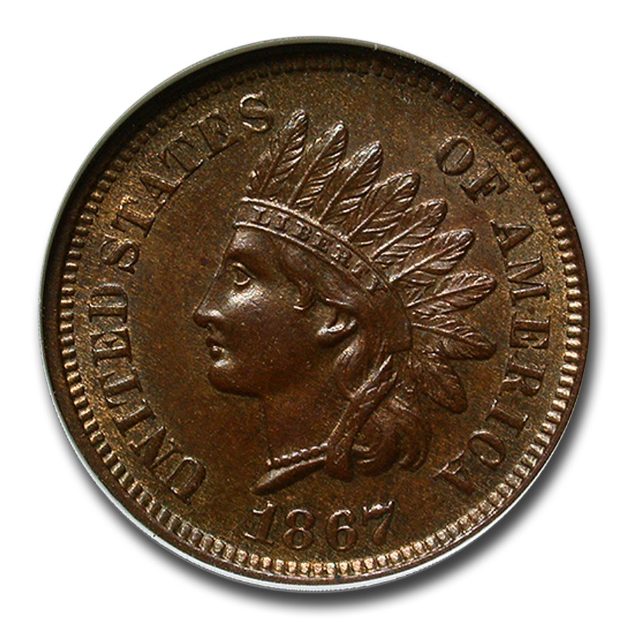 1867 Indian Head Cent MS-63 NGC (Brown)