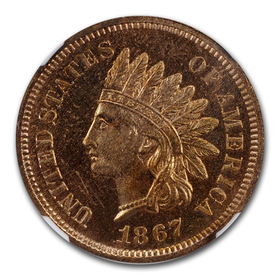 Buy 1867 Indian Head Cent PF-66 NGC (Red) | APMEX