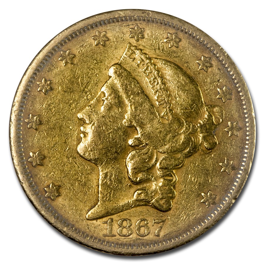 1867-S $20 Liberty Gold Double Eagle XF