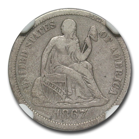 Buy 1867-S Liberty Seated Dime Fine-15 NGC | APMEX