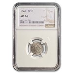 1867 Three Cent Nickel MS-66 NGC