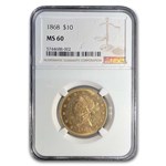 1868 $10 Liberty Gold Eagle MS-60 NGC