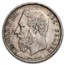 1868 Belgium Silver 5 Francs Leopold II XF