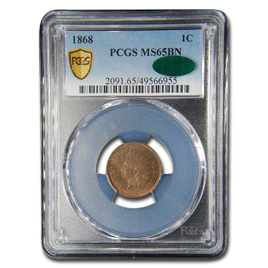 1868 Indian Head Cent MS-65 PCGS CAC (Brown)