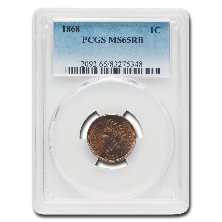 1868 Indian Head Cent MS-65 PCGS (Red/Brown)