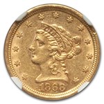 1868-S $2.50 Liberty Gold Quarter Eagle AU-55 NGC