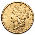 1868-S $20 Liberty Gold Double Eagle AU