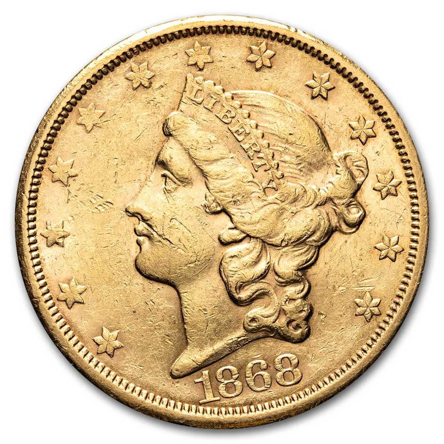 1868-S $20 Liberty Gold Double Eagle AU