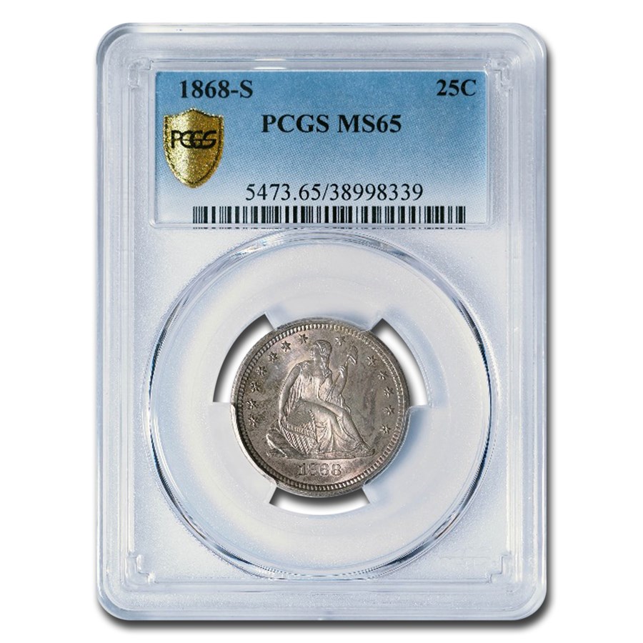 1868-S Liberty Seated Quarter MS-65 PCGS