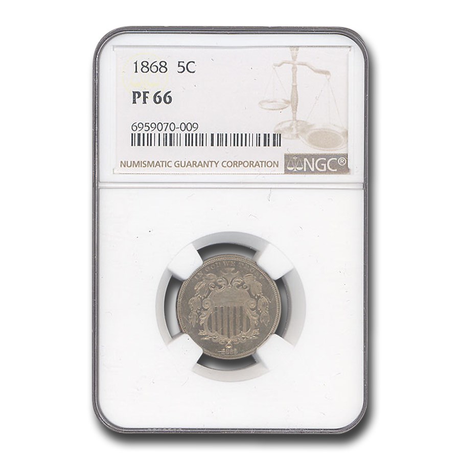 1868 Shield Nickel PF-66 NGC