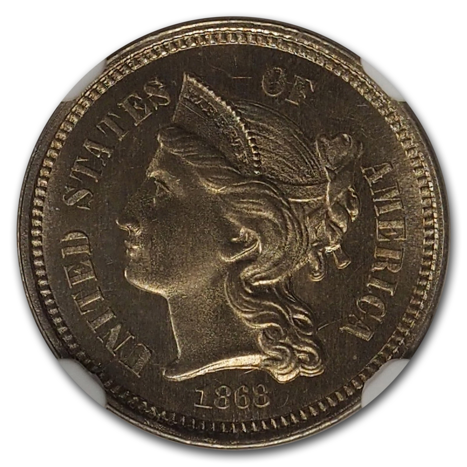 アンティークコイン コイン 金貨 銀貨 [送料無料] 1868 Three Cent