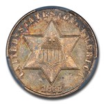 1868 Three Cent Silver MS-64+ CACG