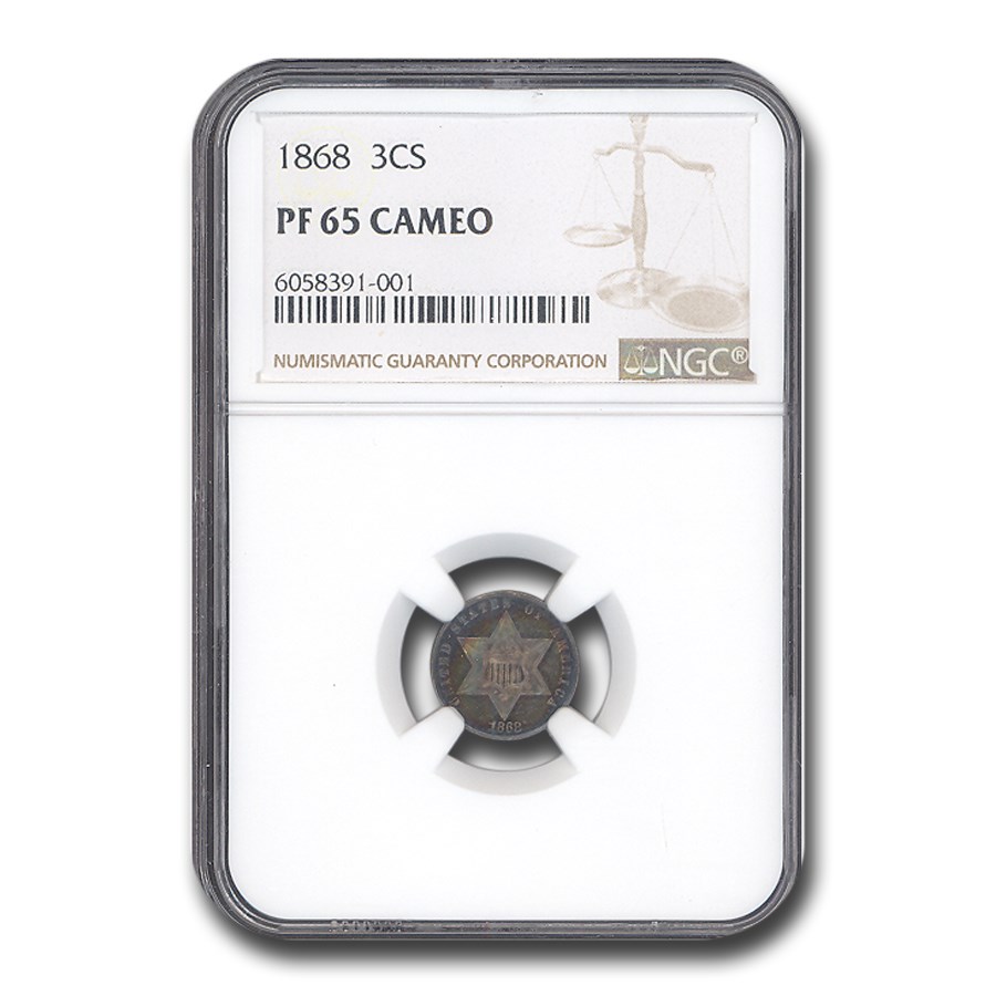 1868 Three Cent Silver PF-65 Cameo NGC