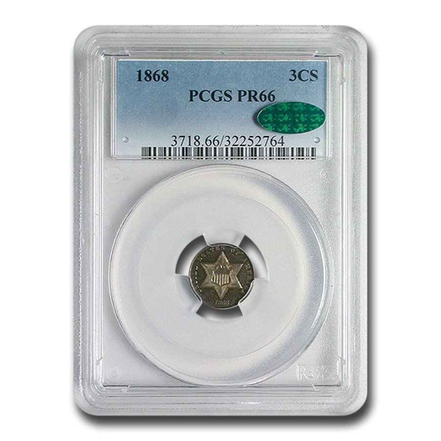 1868 Three Cent Silver PR-66 PCGS CAC