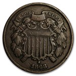 1868 Two Cent Piece VF