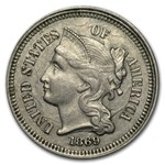 1869 3 Cent Nickel XF