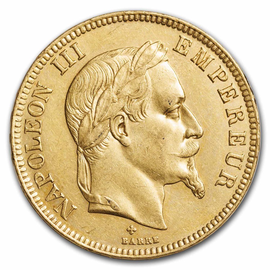 Buy 1869-BB France Gold 100 Francs Napoleon III AU | APMEX