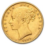 1869 Great Britain Gold Sovereign Victoria Shield XF (D#14)