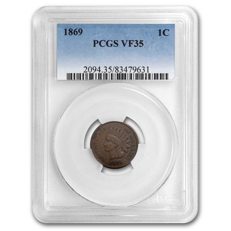 1869 Indian Head Cent VF-35 PCGS