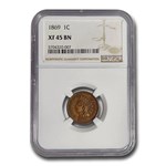 1869 Indian Head Cent XF-45 NGC (Brown)