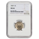 1869 Shield Nickel MS-66 NGC