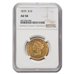 1870 $10 Liberty Gold Eagle AU-58 NGC