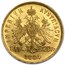 1870-1891 Austria Gold 8 Florin/20 Francs AU (Random)