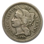 1870 3 Cent Nickel Fine