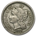 1870 3 Cent Nickel VF