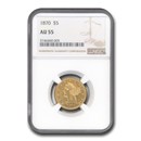 1870 $5 Liberty Gold Half Eagle AU-55 NGC